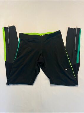 Nike Running - Black Dri-FIT Tights with Zippered waist band pocket. Size Small.